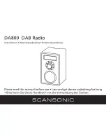 Предварительный просмотр 1 страницы Scansonic DA800 User Manual