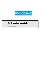 Preview for 1 page of Scantech MA Series Operation Manual