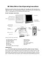 SCE HD Video Mirror Clock Operating Instructions Manual preview