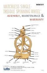 Schacht Matchless Spinning Wheel WS6501 Assembly, Maintenance & Warranty preview