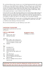 Preview for 2 page of Schacht Matchless Spinning Wheel WS6501 Assembly, Maintenance & Warranty