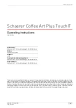 Preview for 3 page of Schaerer Coffee Art Plus TouchIT Series Operating Instructions Manual