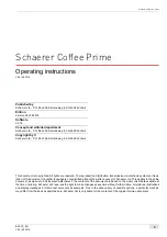 Preview for 3 page of Schaerer Coffee Prime Operating Instructions Manual