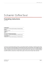 Preview for 3 page of Schaerer Coffee Soul Operating Instructions Manual