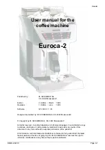 Предварительный просмотр 3 страницы Schaerer Euroca 2 User Manual