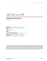 Предварительный просмотр 3 страницы Schaerer JDE Barista ONE Operating Instructions Manual