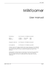 Preview for 3 page of Schaerer Milkfoamer User Manual