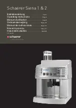 Schaerer Siena 1 Operating Instructions Manual предпросмотр