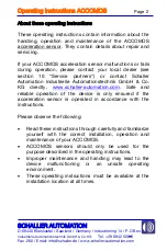 Preview for 2 page of Schaller Automation ACCOMOS Operating Instructions Manual