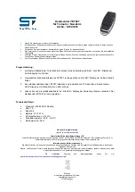 Preview for 1 page of Schartec YET027 Quick Start Manual