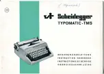 Preview for 1 page of Scheidegger TYPOMATIC-TMS Instruction Handbook Manual