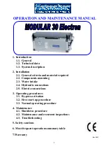 Preview for 1 page of Schenker MODULAR 30 Electron Operation And Maintenance Manual