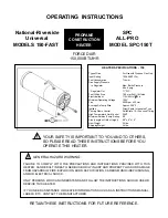 Предварительный просмотр 1 страницы Scheu Products Company 150-FAST Operating Instructions Manual