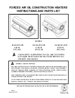 Scheu Products Company 50,000 BTU/HR K50-FA SPC-K50 Instructions And Parts List preview