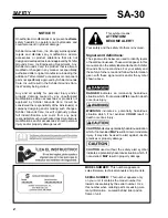 Preview for 4 page of Schiller PRO Stand-Aer SA-30A Operator'S Manual