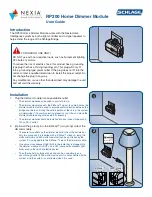 Preview for 1 page of Schlage Nexia RP200 User Manual