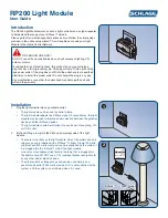 Schlage RP200 User Manual preview