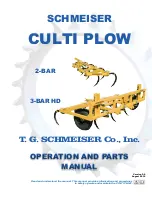 Schmeiser CULTI PLOW 2-BAR Operation And Parts Manual preview