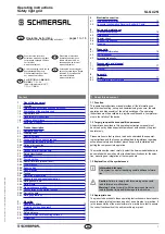 Preview for 1 page of schmersal SLG 425I Series Operating Instructions Manual