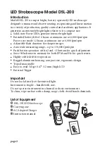 Предварительный просмотр 2 страницы Schmidt DSL-200 Instruction Manual