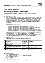 Preview for 6 page of Schmidt DW-U Operation Manual