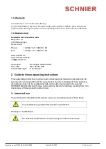 Preview for 4 page of SCHNIER 810523 Operating Manual