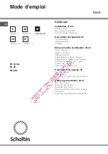 Предварительный просмотр 26 страницы SCHOLTES FN 36 Operating Instructions Manual