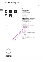 Preview for 22 page of SCHOLTES FP T5.1 N S Operating Instructions Manual