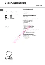 Preview for 42 page of SCHOLTES FP T5.1 N S Operating Instructions Manual