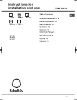 SCHOLTES GFE 631 Instructions For Installation And Use Manual preview