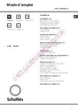 SCHOLTES LPE 14-207 Operating Instructions Manual preview