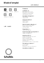 SCHOLTES LPE 14-2070 Operating Instructions Manual preview