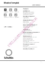 SCHOLTES LPE 14-308A+ Operating Instructions Manual предпросмотр