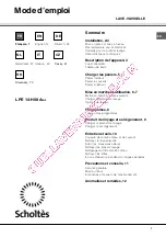 Предварительный просмотр 1 страницы SCHOLTES LPE 14-H08 A++ Operating Instructions Manual