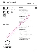 SCHOLTES LTE 14-3210 Operating Instructions Manual предпросмотр