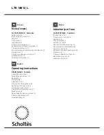 Preview for 1 page of SCHOLTES LTE H131 7 Operating Instructions Manual