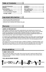 Preview for 2 page of Schon HD67750W-6001 Installation And Care Manual