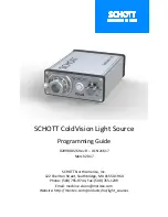 Предварительный просмотр 1 страницы SCHOTT ColdVision Light Source Programming Manual