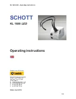 Предварительный просмотр 1 страницы SCHOTT KL 1600 LED Operating Instructions Manual