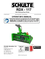 Schulte RDX-117 Operator'S Manual preview