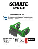 Предварительный просмотр 1 страницы Schulte SMR-600 Operator'S Manual