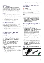 Предварительный просмотр 29 страницы Schulthess Bianca 400 Instruction Manual And Installation Instructions