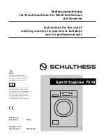 Preview for 1 page of Schulthess Spirit topLine 7510 Instructions For The Use