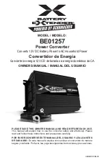 Preview for 1 page of Schumacher Electric BATTERY EXTENDER BE01257 Owner'S Manual