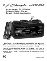 Schumacher Electric SC-200A-CA Owner'S Manual preview