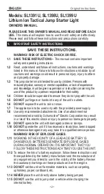 Preview for 2 page of Schumacher Electric SL1391U Owner'S Manual