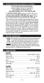 Preview for 10 page of Schumacher Electric SL1391U Owner'S Manual