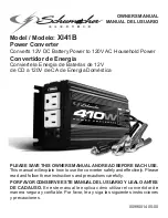 Preview for 1 page of Schumacher Electric XI41B Owner'S Manual