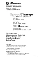 Предварительный просмотр 1 страницы Schumacher SCF-10000A SpeedCharge Owner'S Manual