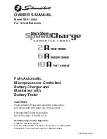 Предварительный просмотр 1 страницы Schumacher SSF-1000A SpeedCharge Owner'S Manual